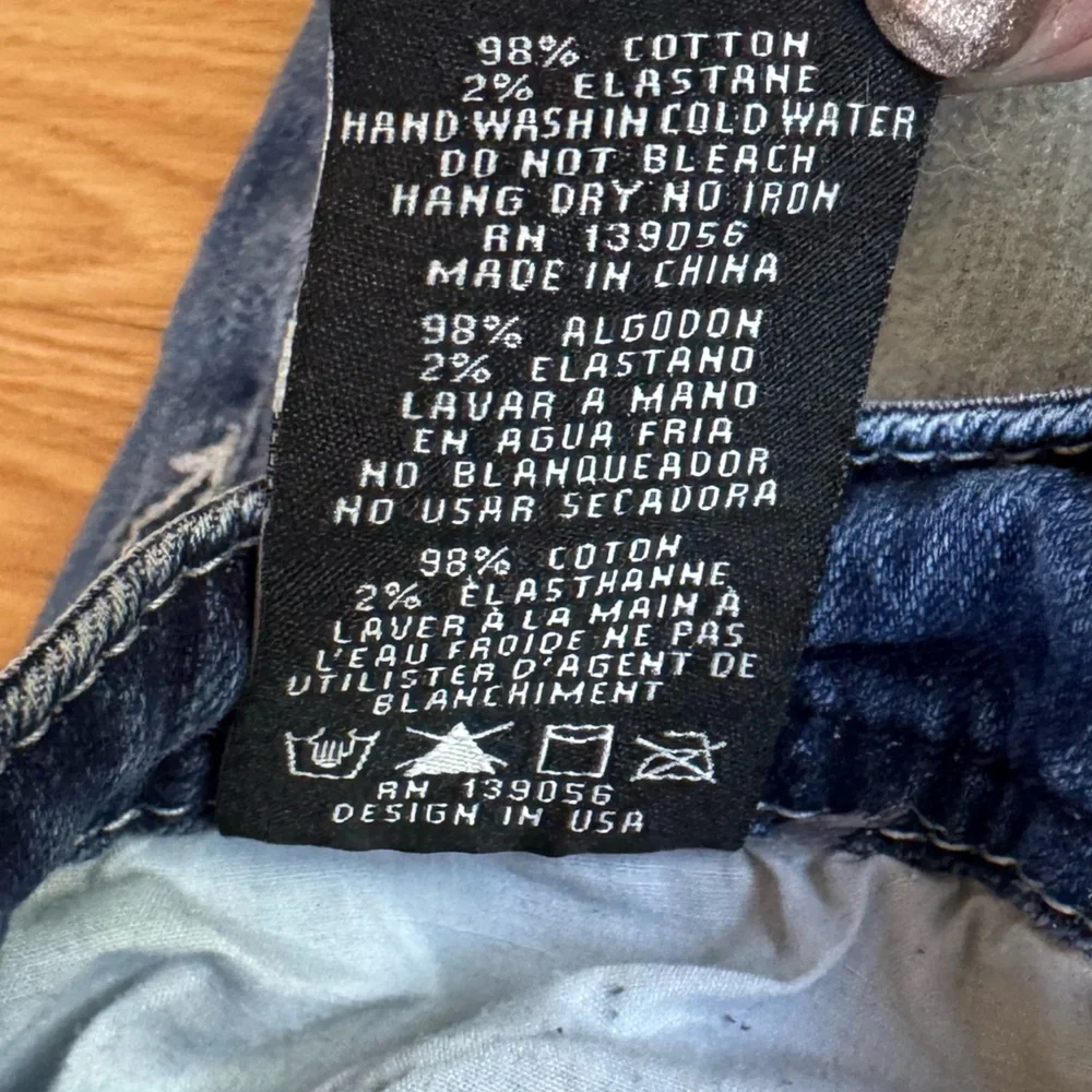 Grace In LA Embellished Jeans 32 Cowgirl Rhinestone Gold Embroidered Hearts EUC - Picture 7 of 11